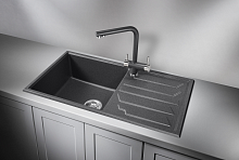 8601, ГРАФИТ (ЧЁРНО-СЕРЫЙ), кухонная мойка, кварц