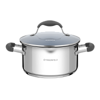 Кастрюля MAUNFELD LAURA MCS31S08GR из нержавеющей стали со стеклянной крышкой, 20 см, 3,1 л.