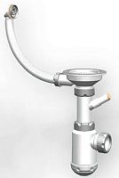 Сифон GRAND 3 1/2 с круглым переливом и винтом металл. с отводом (С.Н. 311-11-24)