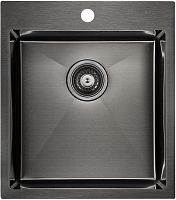 Мойка Paulmark нерж. сталь Paulmark KRONER 45, PM214551-GM, вороненая сталь, 450х510мм, Paulmark