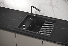 KS-6004, ЧЁРНЫЙ, кухонная мойка, кварц