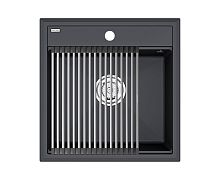 Мойка Paulmark STEPIA 50, IT-GRANIT + Ролл-мат Paulmark STEP брашированная нерж. сталь, PM115051-AN+