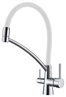 Смеситель для кухни Paulmark SIEGEN, хром, белый шланг, Si213111-CRw, Paulmark