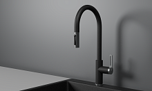 GR-8168, ЧЕРНЫЙ, СМЕСИТЕЛЬ КУХОННЫЙ С ВЫДВИЖНЫМ ИЗЛИВОМ