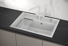 KS-7301, АРКТИК (БЕЛЫЙ), кухонная мойка, кварц