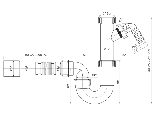 Franke 112.0006.456/ Better, Сифон, универсальный фото 2
