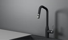 GR-8171, ГРАФИТ, СМЕСИТЕЛЬ КУХОННЫЙ С ВЫДВИЖНЫМ ИЗЛИВОМ