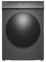 Стиральная машина с паром узкая MEFERI MFW081210GR POWER отдельностоящая серая, глубина 38,5 см, заг