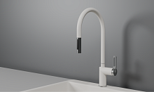 GR-8172, АРКТИК (БЕЛЫЙ), СМЕСИТЕЛЬ КУХОННЫЙ С ВЫДВИЖНЫМ ИЗЛИВОМ