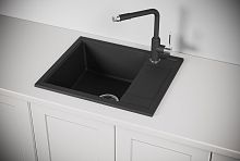6002, ЧЁРНЫЙ, кухонная мойка, кварц