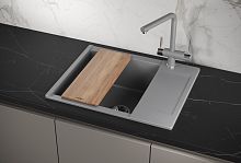 ES-6202, АЛЮМИНИУМ, кухонная мойка, кварц, ESTETICA