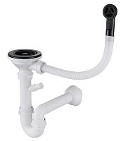 Сифон одинарный  3 1/2" с круг пер черный