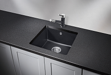 4451, ШВАРЦ (чёрный металлик), кухонная мойка, кварц