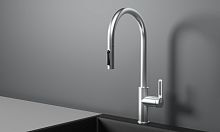 GR-8168, НЕРЖ, СМЕСИТЕЛЬ КУХОННЫЙ С ВЫДВИЖНЫМ ИЗЛИВОМ