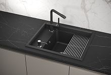 KS-6004, ЧЁРНЫЙ, кухонная мойка, кварц