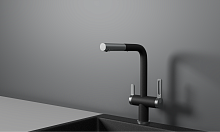 GR-8170, ЧЕРНЫЙ, СМЕСИТЕЛЬ КУХОННЫЙ С ВЫДВИЖНЫМ ИЗЛИВОМ