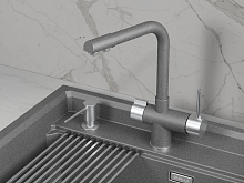 5008, ГРАФИТ (ЧЁРНО-СЕРЫЙ), СМЕСИТЕЛЬ КУХОННЫЙ