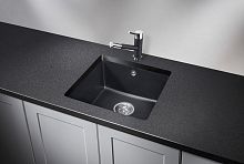 4451, ШВАРЦ (чёрный металлик), кухонная мойка, кварц