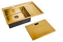 Мойка для кухни ZORG с накладкой ZM N-7852-L BRONZE