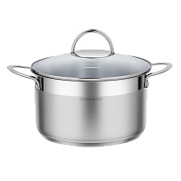 Кастрюля MAUNFELD GERDA MCS33S07 из нержавеющей стали со стеклянной крышкой, 20 см, 3,3 л.