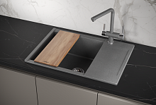 ES-7003, ГРАФИТ, кухонная мойка, кварц, ESTETICA