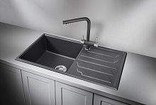 8601, ГРАФИТ (ЧЁРНО-СЕРЫЙ), кухонная мойка, кварц