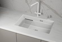 KS-7303iU, АРКТИК (БЕЛЫЙ), кухонная мойка, кварц