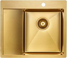 Мойка Paulmark нерж. сталь Paulmark KRONER 59F, PM225951-BGR , брашированное золото, правая, 590х510