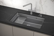 KS-7303U, АЛЮМИНИУМ, кухонная мойка, кварц