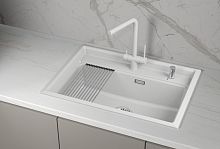 KS-7301i, АРКТИК (БЕЛЫЙ), кухонная мойка, кварц