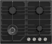 Газовая варочная панель HiSTORY HGE 643C FBK, Черная