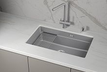 KS-7303iU, АЛЮМИНИУМ, кухонная мойка, кварц