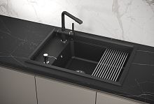 KS-7305, ЧЁРНЫЙ, кухонная мойка, кварц