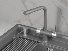 5008, ГРАФИТ (ЧЁРНО-СЕРЫЙ), СМЕСИТЕЛЬ КУХОННЫЙ