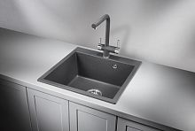 5102, ГРАФИТ (ЧЁРНО-СЕРЫЙ), кухонная мойка, кварц