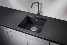 3801, ШВАРЦ (чёрный металлик), кухонная мойка, кварц