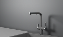 GR-8170, АЛЮМИНИУМ, СМЕСИТЕЛЬ КУХОННЫЙ С ВЫДВИЖНЫМ ИЗЛИВОМ