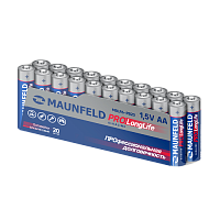 Батарейки MAUNFELD PRO Long Life Alkaline AA (LR6) MBLR6-PB20, спайка 20 шт.