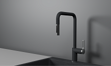 GR-8173, ГРАФИТ, СМЕСИТЕЛЬ КУХОННЫЙ С ВЫДВИЖНЫМ ИЗЛИВОМ