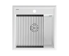 Мойка Paulmark STEPIA 50, IT-GRANIT + Ролл-мат Paulmark STEP брашированная нерж. сталь, PM115051-WH+