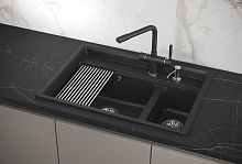 KS-7302, ЧЁРНЫЙ  кухонная мойка, кварц