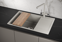 ES-7807, БАЗАЛЬТ, кухонная мойка, кварц, ESTETICA