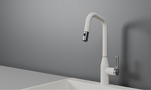 GR-8171, АРКТИК (БЕЛЫЙ), СМЕСИТЕЛЬ КУХОННЫЙ С ВЫДВИЖНЫМ ИЗЛИВОМ