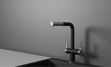 GR-8170, ЧЕРНЫЙ, СМЕСИТЕЛЬ КУХОННЫЙ С ВЫДВИЖНЫМ ИЗЛИВОМ