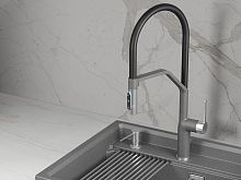 9012, ГРАФИТ (ЧЁРНО-СЕРЫЙ), СМЕСИТЕЛЬ КУХОННЫЙ