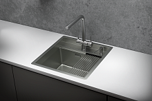 KS-5051, СТАЛЬ МАТОВАЯ , стальная кухонная мойка KITCHEN SPACE