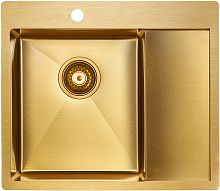 Мойка Paulmark нерж. сталь Paulmark KRONER 59F, PM225951-BGL , брашированное золото, левая, 590х510м