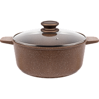 Кастрюля MAUNFELD CARMEL MF26CRM01CR из литого алюминия со стеклянной крышкой, 26 см, 5 л