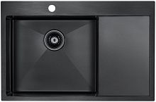 Мойка Paulmark нерж. сталь Paulmark AISI304 VELTEN 78F, PM807851-GML, вороненая сталь, левая, 780х51