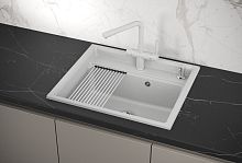 KS-6003, АРКТИК (БЕЛЫЙ), кухонная мойка, кварц